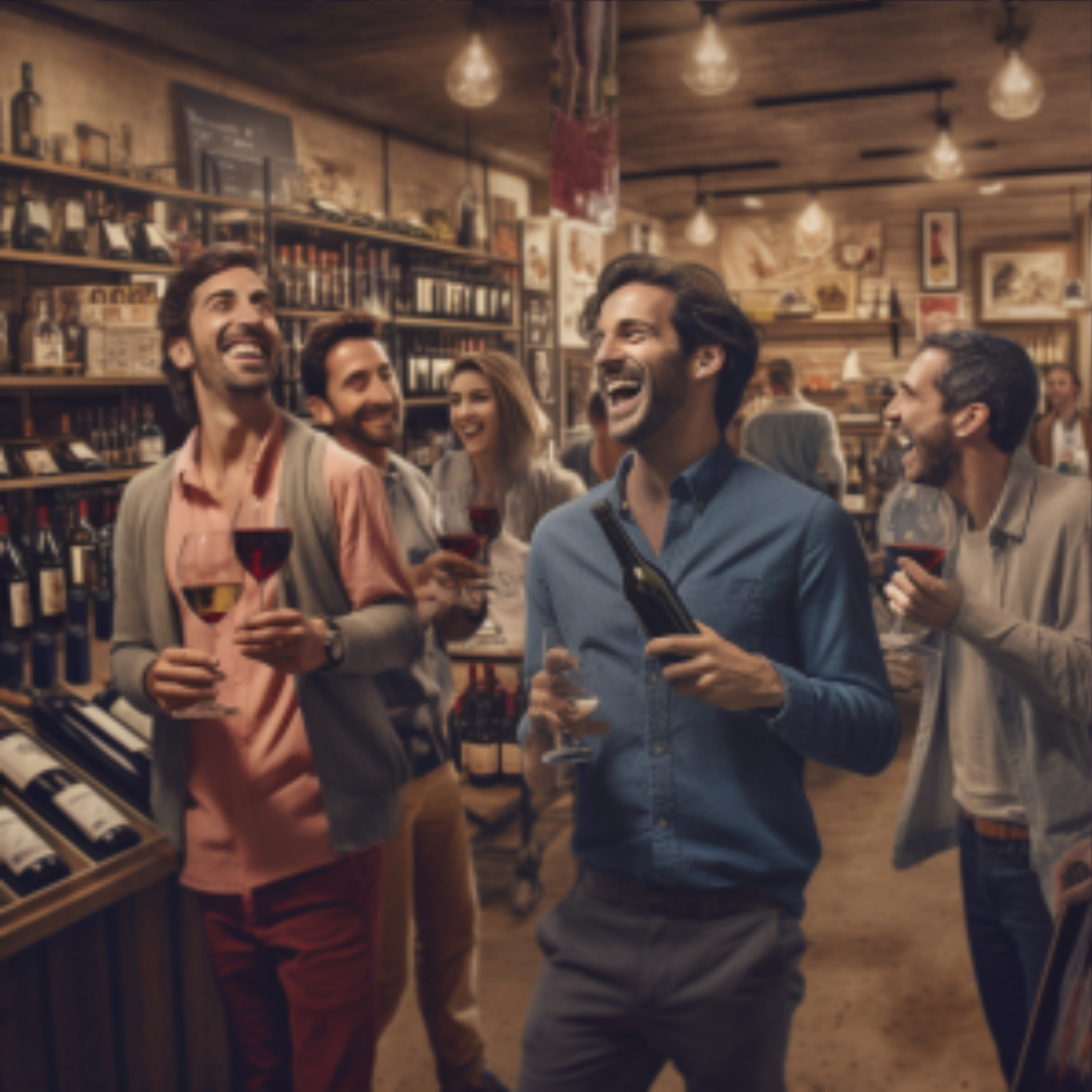 happy people shopping for wine because of corkiby